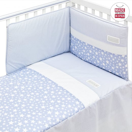 Cambrass - Set Bedspread+bumper 60x120 cm Star Blue