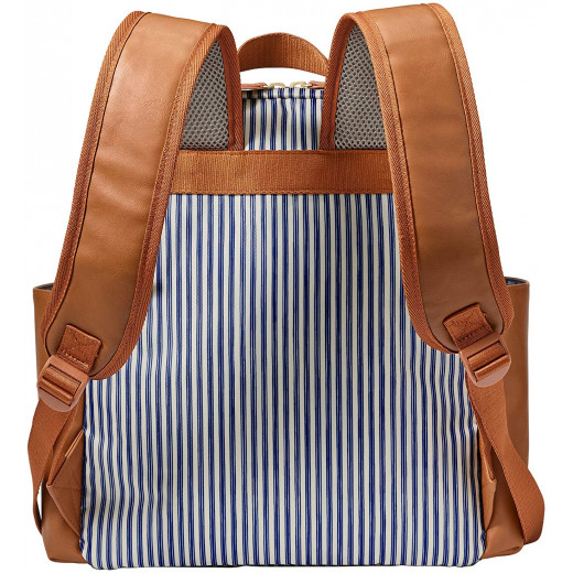 JJ Cole Popperton Boxy Backpack Diaper Bag Ticking Stripe - Blue