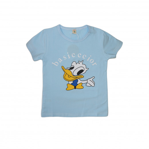 Short Sleeves T-shirt with Duck Design, 3 years, Blue