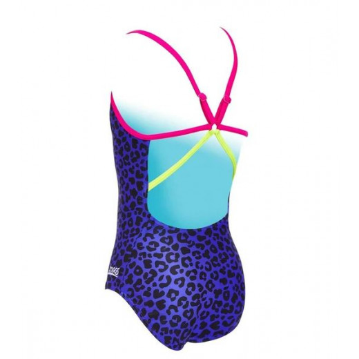 Zoggs Girls Cats Meow Starback Swimsuit, 9 Years