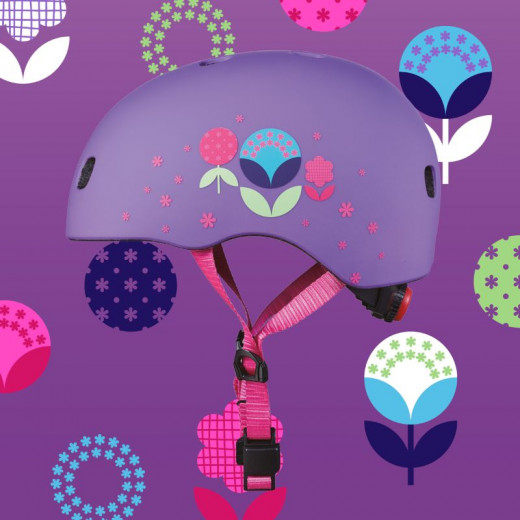 Micro PC Helmet, Floral Purple, Small
