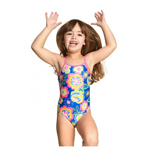Zoggs Girls Posy Yaroomba Floral One Piece, Size 2, 2 Years