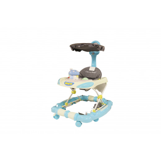 Baby Walker Jungle With Umbrella, Light Blue & Colorful