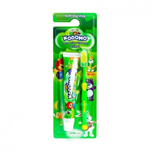 Kodomo Toothbrush Zigzag-2 In1, Green