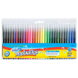 BAZIC Washable Markers Fine Line Pen 16 Color Dual Tip Coloring