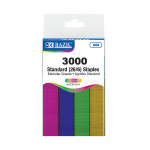 Bazic 3000 Ct. Standard (26/6) Metallic Color Staples