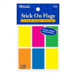 Bazic Neon Color Standard Flags ,25 Paper, 6 Pack