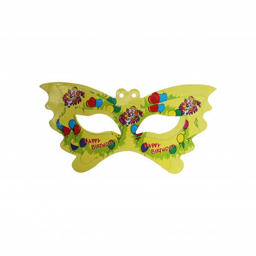 Happy Birthday Party Face Eye Mask Pack of 11- Yellow Color with Colored Balloons Design