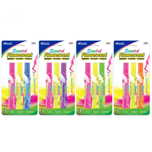 Bazic Fruit Scented Highlighters (3/Pack)