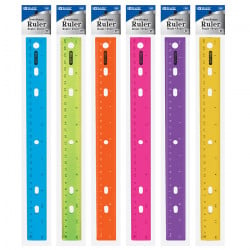 Bazic Plastic Colorful Ruler , Assorted Colors