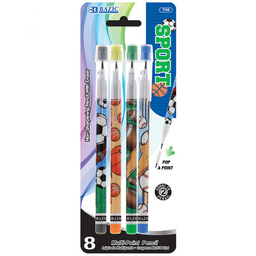 Bazic Sports Multi-point Pencil , Set Of 8