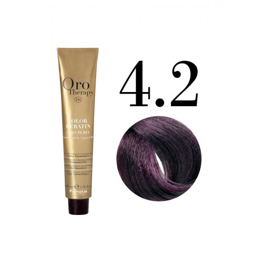 Fanola Oro Puro Hair Coloring Cream, Violet , no. 4.2