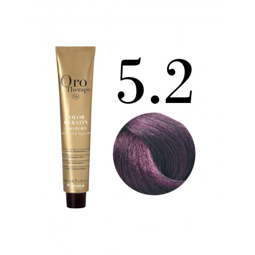 Fanola Oro Puro Hair Coloring Cream, Violet no. 5.2