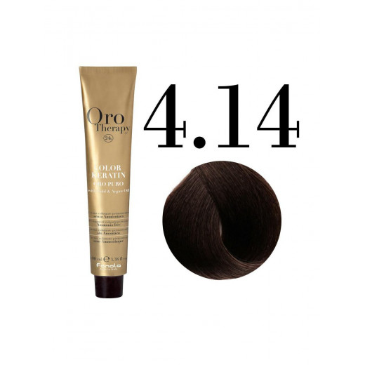 Fanola Oro Puro Hair Coloring Cream, Chocolate , Cocoa no. 4.14
