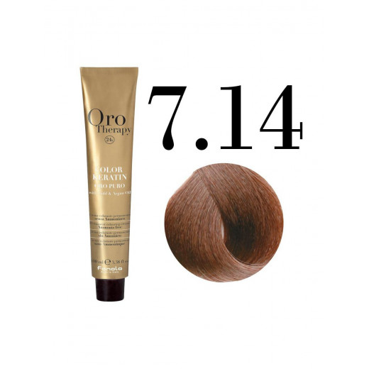 Fanola Oro Puro Hair Coloring Cream, Chocolate Hazelnut no.7.14
