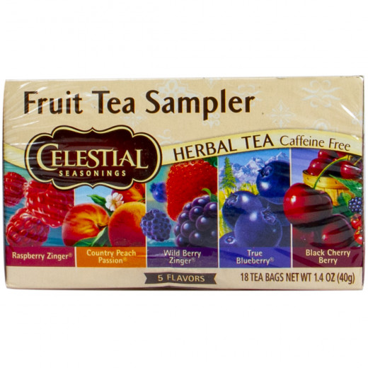 Celestial Seasonings, Fruit Tea Sampler Caffeine Free 40g, 18 Bg