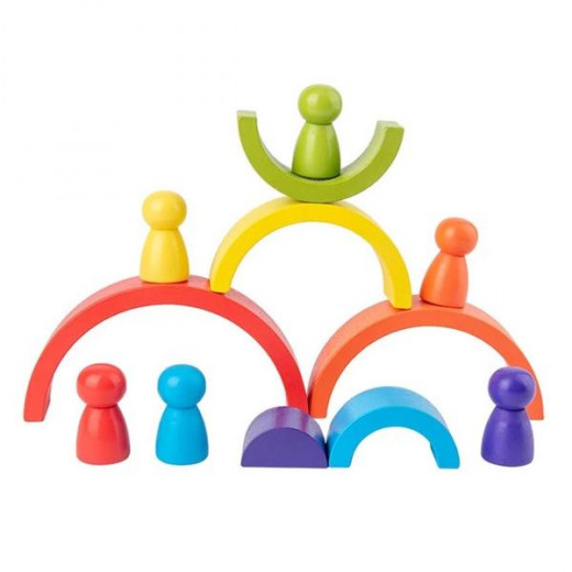 YIPPEE! Montessori Wooden Rainbow Toy Stacker