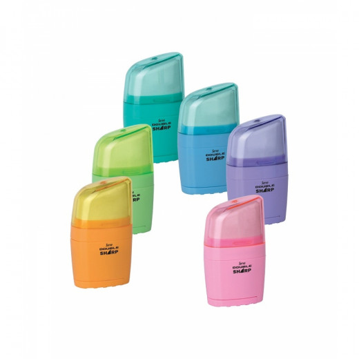 Serve Double Sharp Sharpener & Eraser - Assortment Colors, 1 Pack