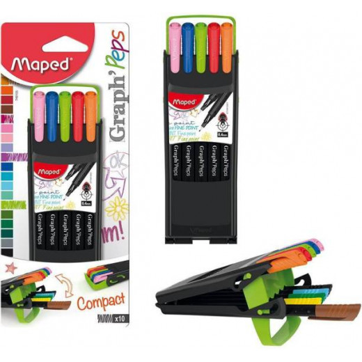Maped 10-Piece Graph'Peps Fineliner Pen Multicolour
