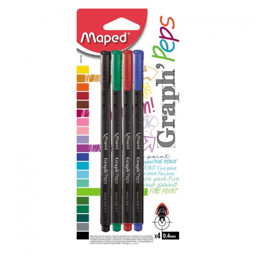 Maped 4-Piece Graph'Peps Fineliner Pen Set Multicolour