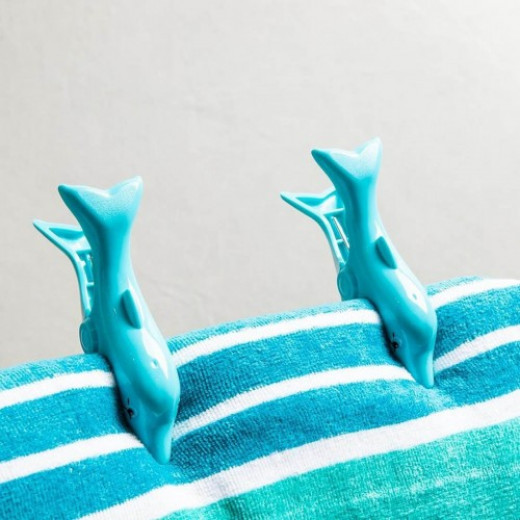 O2COOL Boca Clips Beach Towel Holders - Dolphin