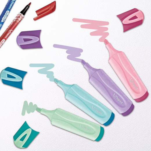 أقلام تخطيط - ألوان متنوعة (عبوة من 4 قطع)