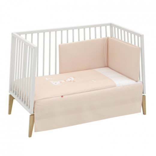 شرشف سرير مع سرير ، طقم  خوخي من قطعتين من كامبراس ، 70 × 140 × 3 سم