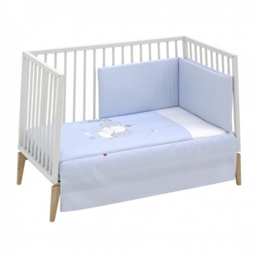 شرشف سرير مع سرير ، طقم  ازرق من قطعتين من كامبراس ، 70 × 140 × 3 سم