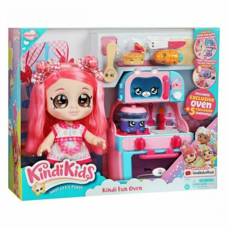 Includes 5 Shopkins **DEALS** KindiKids Fun Oven Set Doll with Play Set