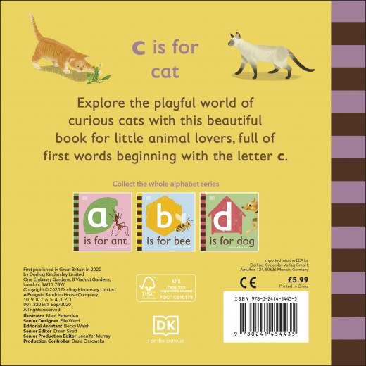 DK Books Publisher Book: ( C ) Is For Cat