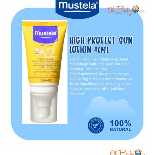 Mustela Very Hight Protection Sun Lotion, 40 Ml , 2 Packs