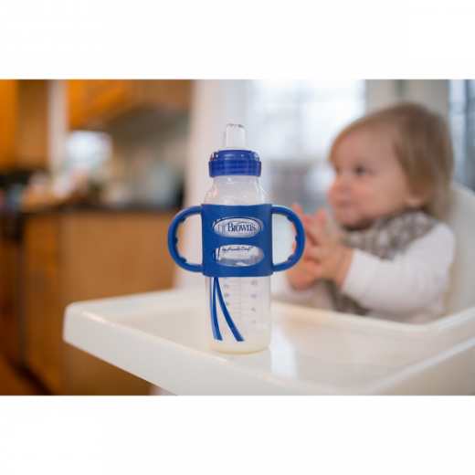 Dr. Brown's Twin Handle Sipper Bottle with Silicone Spout Blue - 270 ml