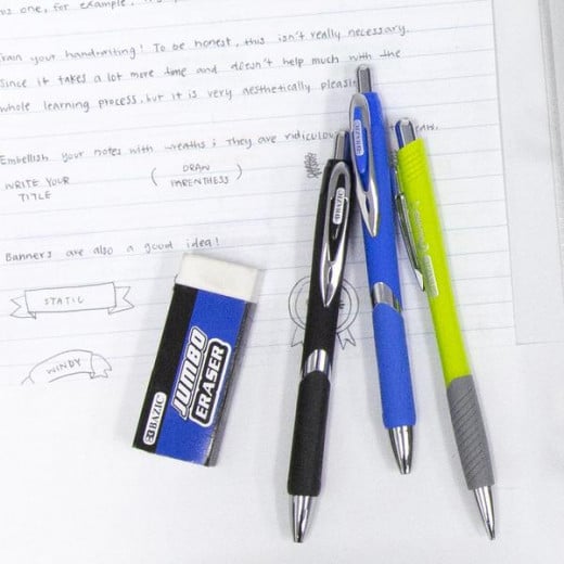 Bazic Ciel Oil-gel Ink Retractable Pen Rubberized Barrel & Metal Clip (2/Pack), Assorted Colors