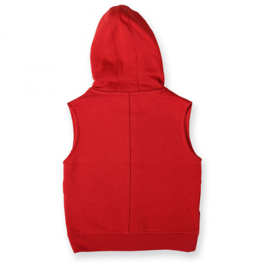 Mlabbas Kids Fleece Vest Hoodie, Red Color, 8-9 Years