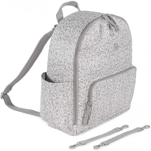 Pasito A Pasito GRAY Backpack Diaper Bag Changing Mat - Flower Mellow Line 31x37x14 Cm