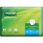 Depend Adult Diapers Slip Normal Large, 15 pcs
