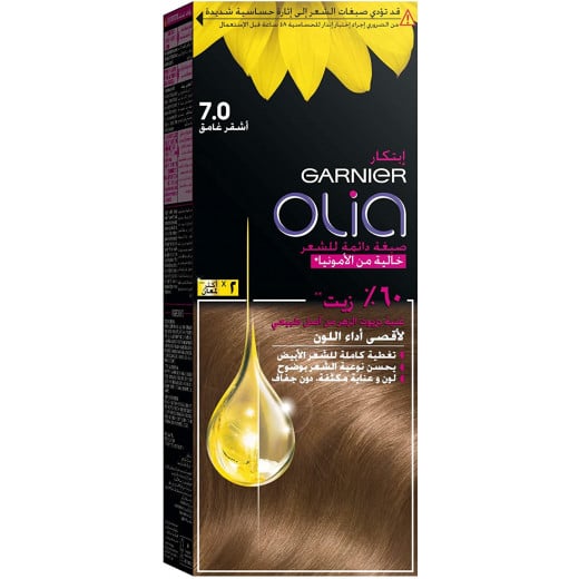 Garnier Olia No Ammonia Permanent Brilliant Color Oil-Rich Permanent Hair Color 7.0 Dark Blonde 209g
