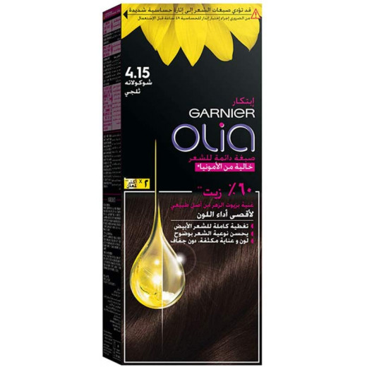 Garnier Olia No Ammonia Permanent Brilliant Color Oil-Rich Permanent Hair Color 4.15 Iced chocolate