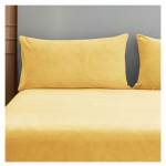 Nova home warmfit winter microfleece pillowcase set yellow color 2 pieces