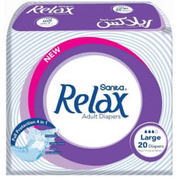 Relax Adult Diapers Full Protection 4 in 1 Large, 20 Pieces