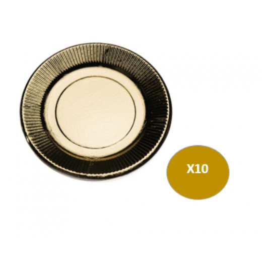 Al Shawash Plate Dis Vip, 18 Cm, 10 Pcs, Gold