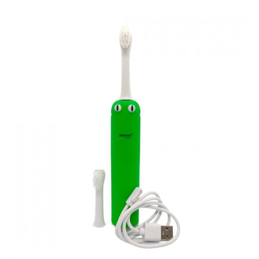 Jermei Children's Electric Toothbrush, Green Color, Frog Design