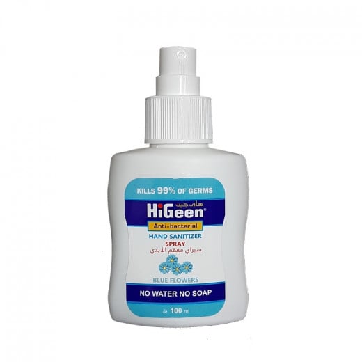 Higeen Anti-bacterial Sanitizer Spray Blue Flowers, 100 Ml