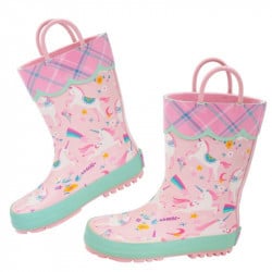 Stephen Joseph AOP Rainboots, Pink Unicorn Design