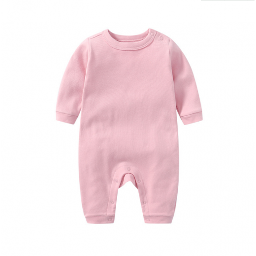 Baby Rompers Long Sleeve Bodysuit, Pink Color