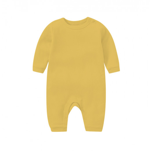 ثوب داخلي للأطفال باكمام طويلة، باللون الأصفر