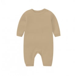 Baby Rompers Long Sleeve Bodysuit, Dark Beige Color