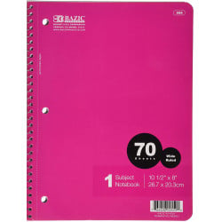 Bazic 1 Subject Spiral Notebook 70 pages