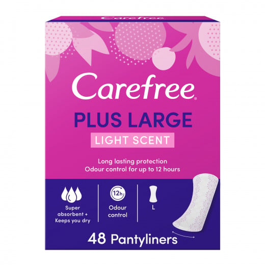 Carefree Pantyliners Light Scent - Plus Large - 48 Panty Liners