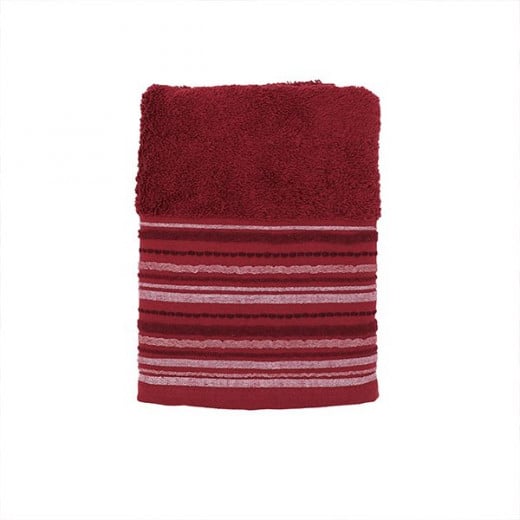 Nova Home Lena, Cotton, Jacquard Towel, Bath Towel, Red Color